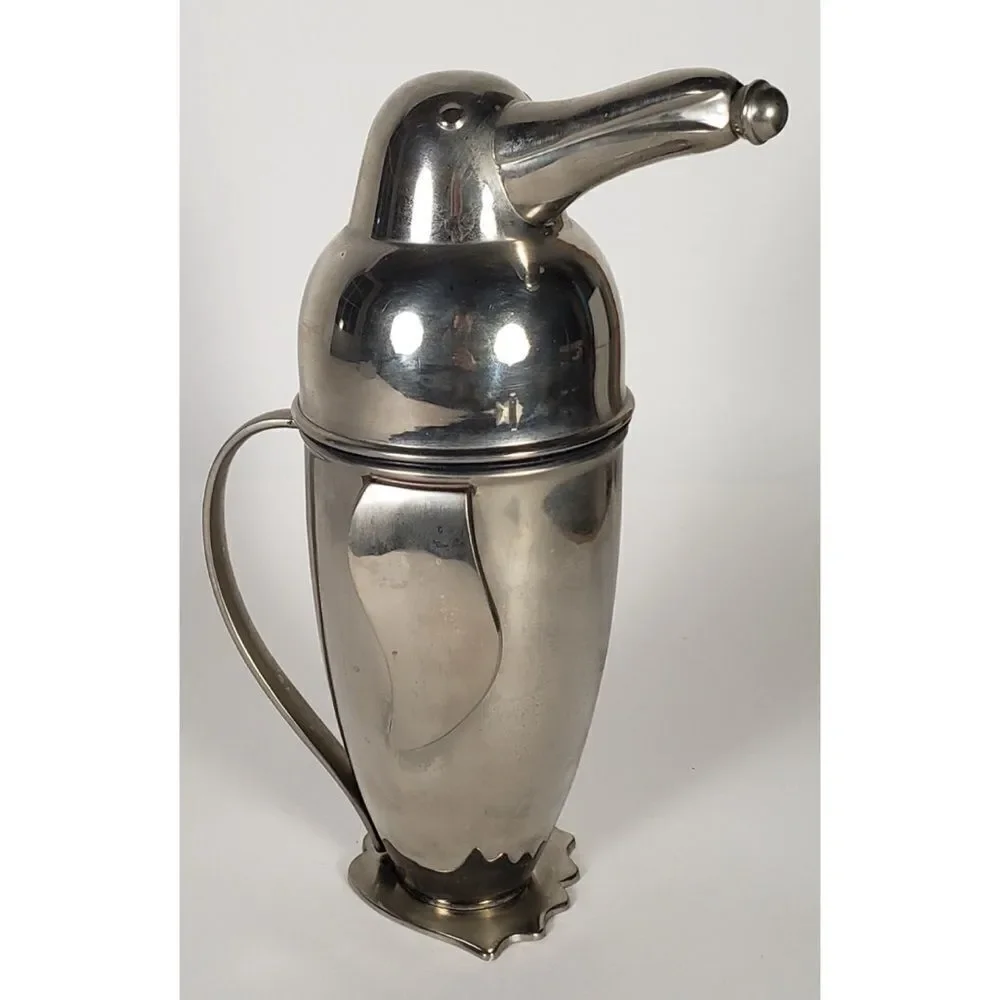 Vintage Restoration Hardware Figural  Penguin Cocktail Shaker